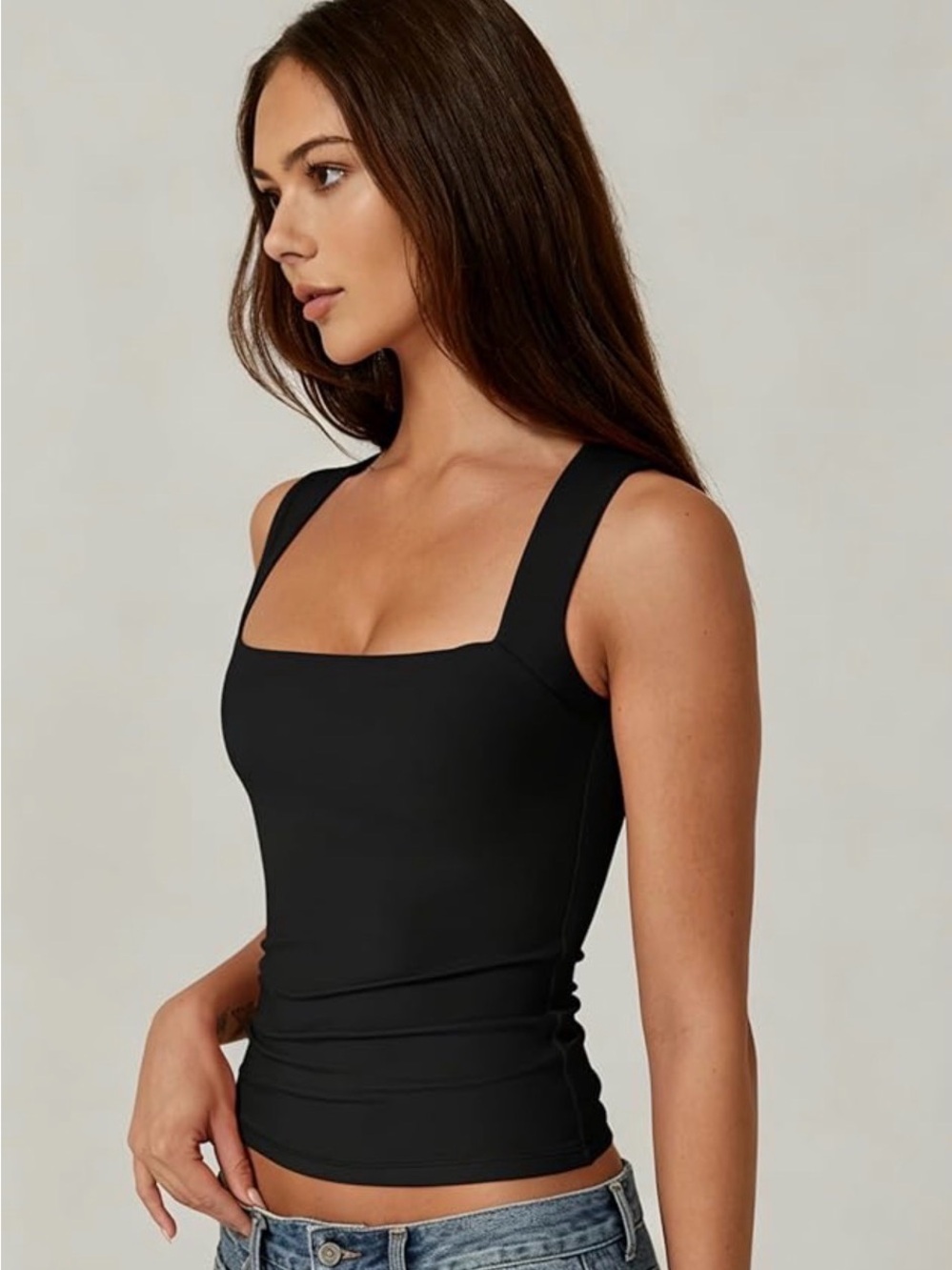 Women's Black Scoop Neck Tank Top